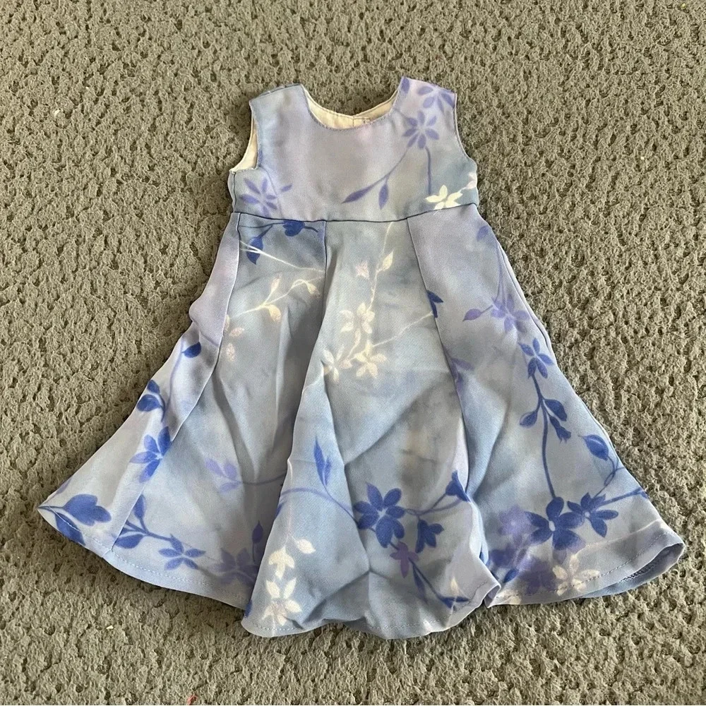American Girl Pleasant Company Periwinkle Blue Dress Outfit Retired w/ Hanger